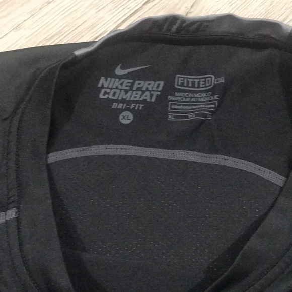 Nike Pro Combat Black Fitted Dri-Fit Long Sleeve - Picture 7 of 10